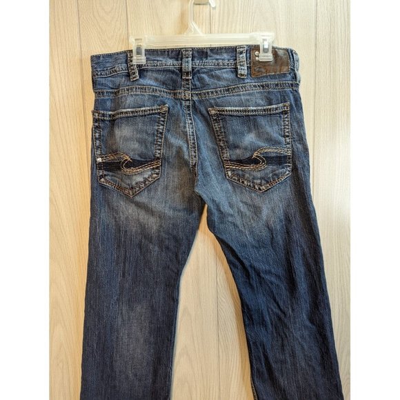 Silver Jeans Other - MENS SILVER ZAC FLAP Pockets Mens 33 x 30 Blue Jeans Denim Thick Stitch **34x30